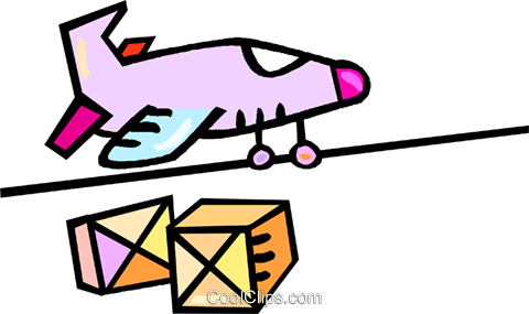 Airplane Shipping Boxes Royalty Free Vector Clip Art - Airplane Shipping Boxes Royalty Free Vector Clip Art (480x285)