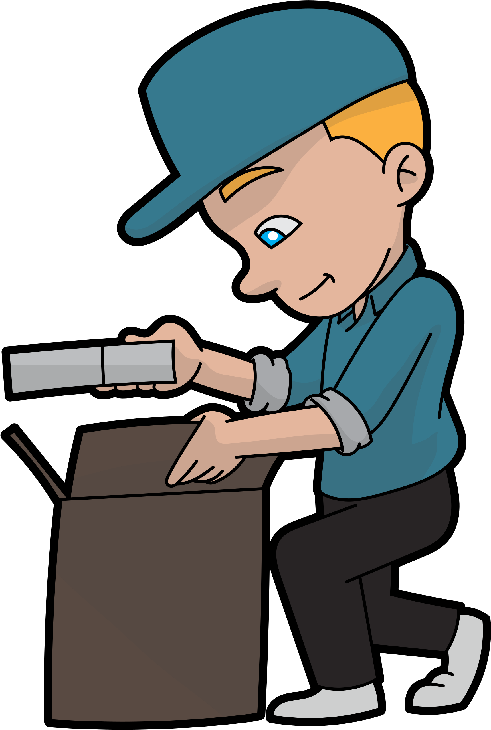 Clip Black And White Box Svg Cartoon - Wikimedia Commons (2000x2884)