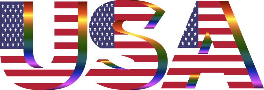 Usa Flag Typography Copper Clipart United States Of - Usa Red White And Blue (900x309)