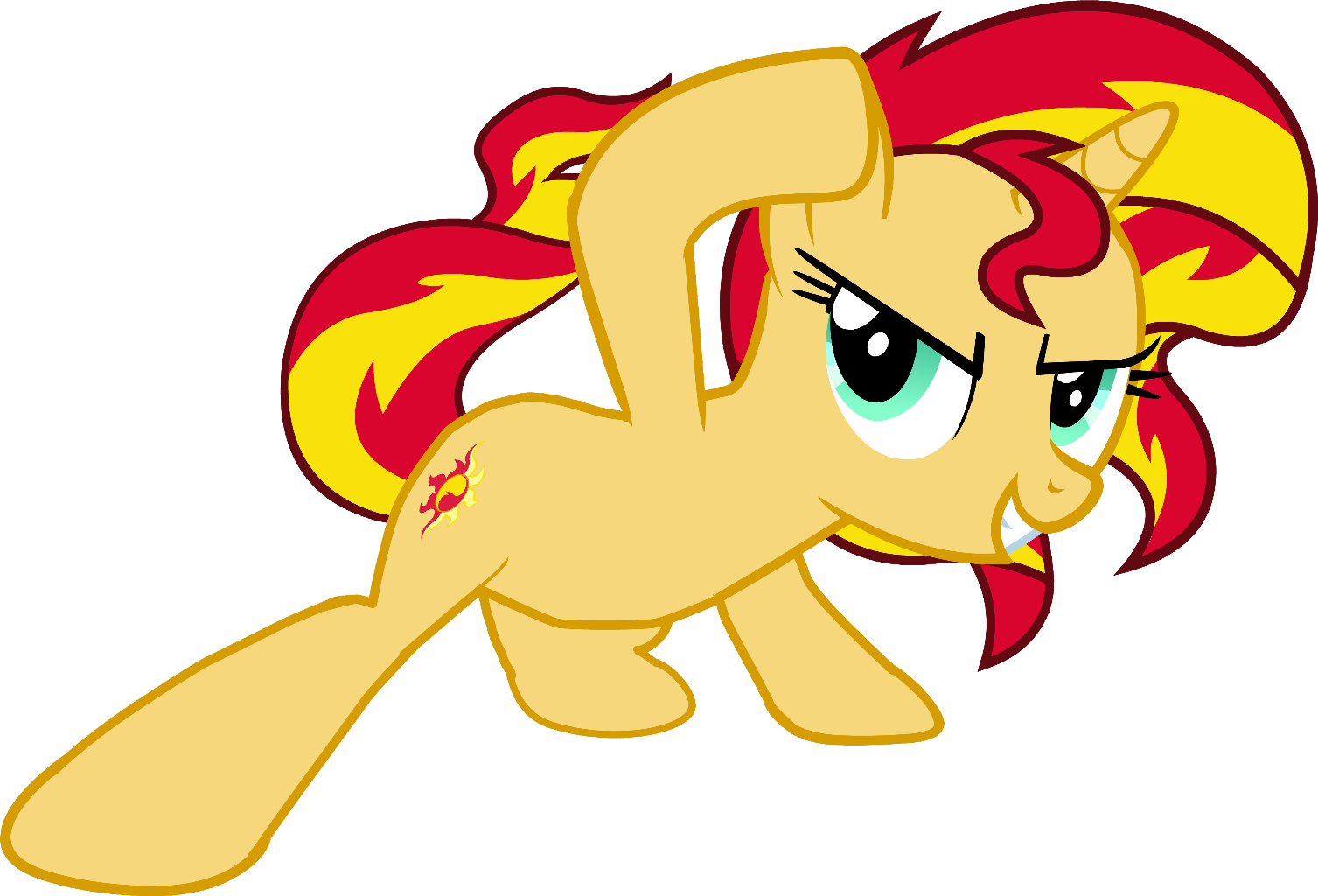 Sunset Shimmer Sliding Vector Mlp Mylittlepony Mlpslidi - My Little Pony: Friendship Is Magic (1507x1024)