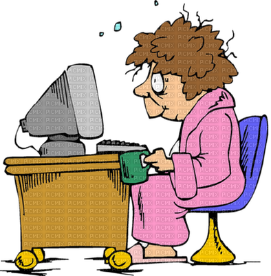 Communication Clipart Computer Il - Woman At Computer Clip Art (394x400)