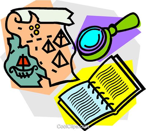 School Projects Cliparts - Map And Magnifying Glass Clipart (480x432)