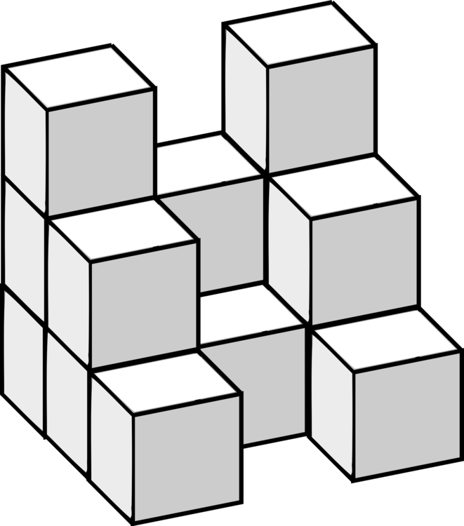 Line Rectangle Geometry Prism - Hidden Cubes (661x750)