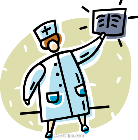 Doctor Looking At An X-ray Royalty Free Vector Clip - Doctor Looking At An X-ray Royalty Free Vector Clip (473x480)