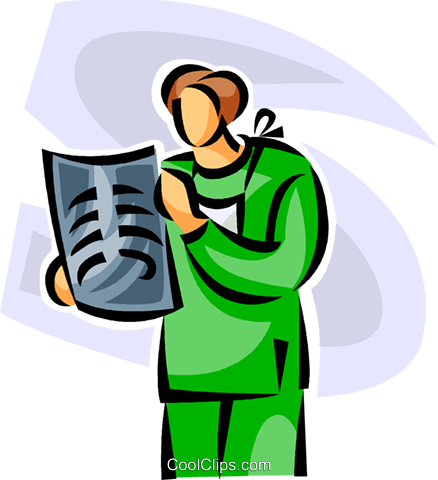 Doctor Looking At An X-ray Royalty Free Vector Clip - X-ray (438x480)