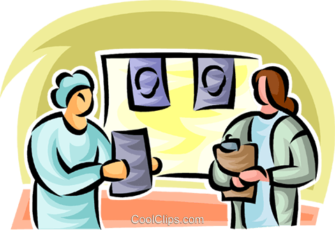Doctors Looking At An X-ray Royalty Free Vector Clip - Doctors Looking At An X-ray Royalty Free Vector Clip (480x330)