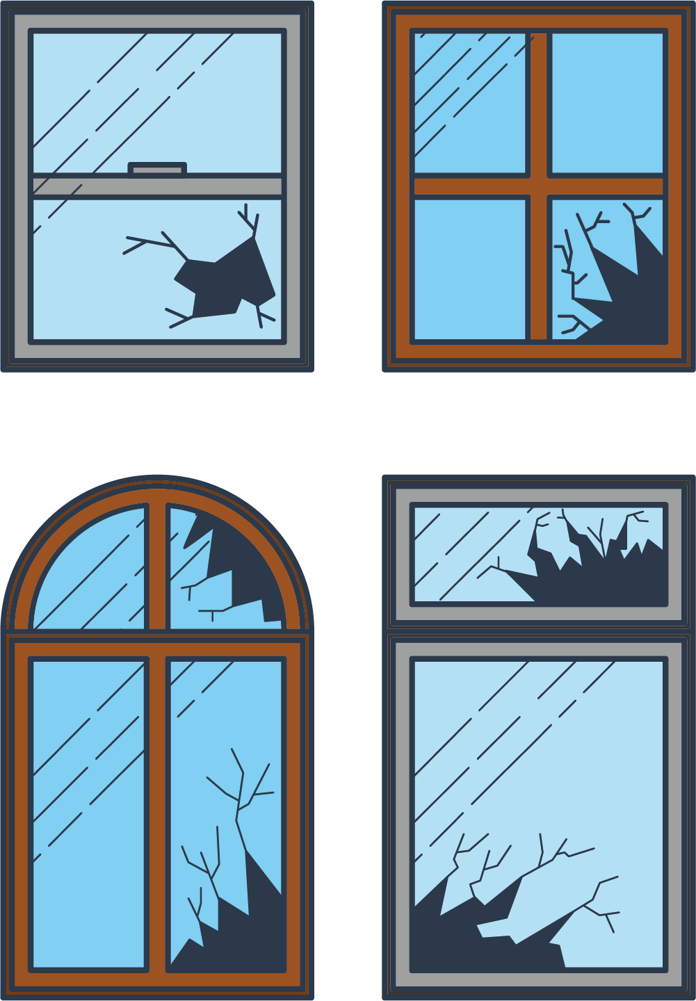 Broken Window Clip Art - Draw A Broken Window Clipart (1001x1440)