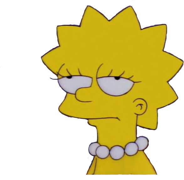 Simpsons Stupid Society - Lisa Simpson Sad Png (587x574)