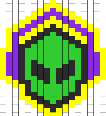 Rave Headphone Alien Bead Pattern Peyote Bead Patterns - Perler Beads Raver Patterns (356x390)