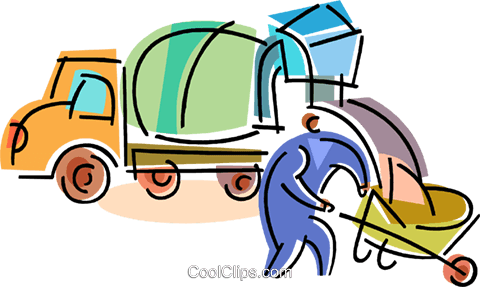 Cement Mixers Royalty Free Vector Clip Art Illustration - Concrete Mixer (480x287)