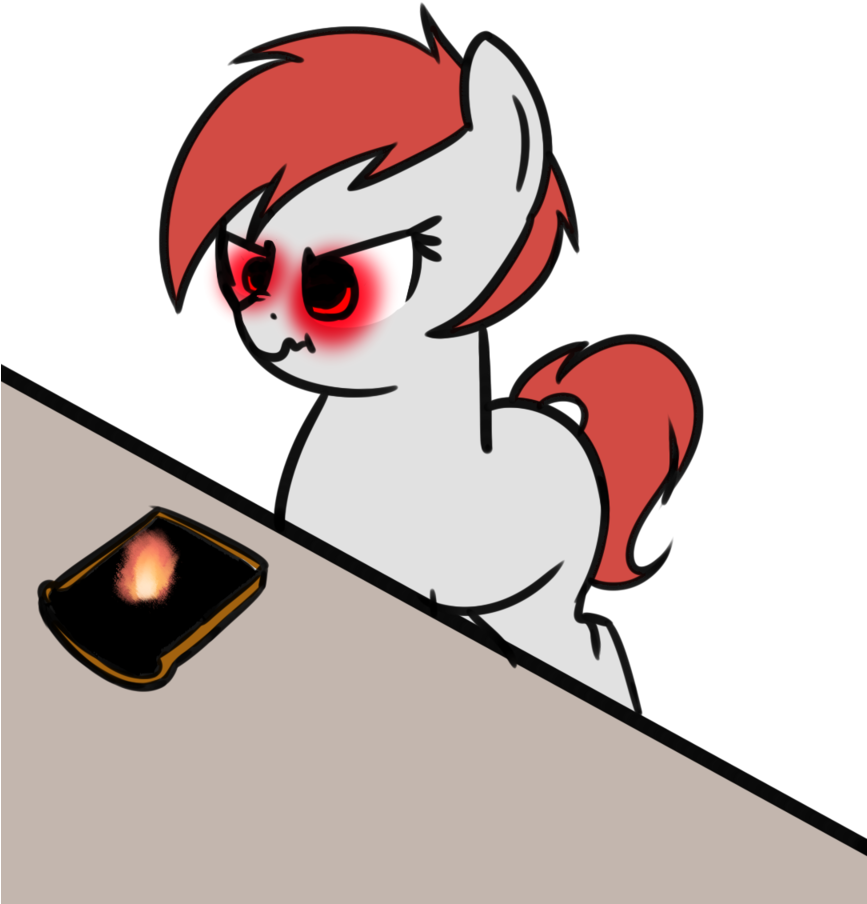 Neuro, Bread, Burnt, Female, Fire, Food, Glowing Eyes, - Cartoon (866x1024)