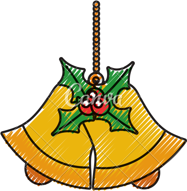 Bells With Holly Berries Christmas Related Icon Image - Bells With Holly Berries Christmas Related Icon Image (800x800)