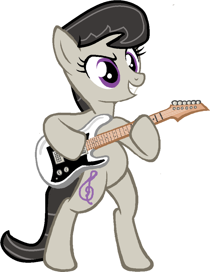 Grapefruitface1, Derpibooru Exclusive, Guitar, Octavia - Cartoon (875x1046)