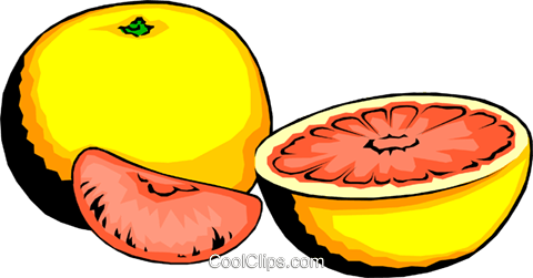 Grapefruit And Slices Royalty Free Vector Clip Art - Pamplemousse (480x251)