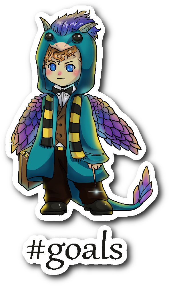 " A Newt Scamander Occamy Vinyl Decal Sticker - Cartoon (1064x1064)