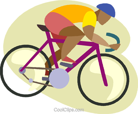 Man Riding Ten Speed Bicycle Royalty Free Vector Clip - Road Bicycle (480x395)