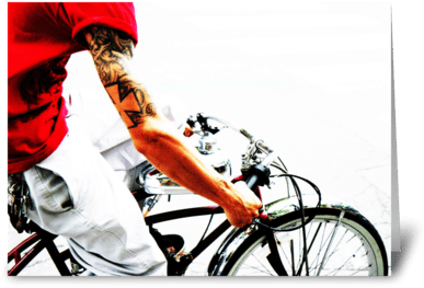 Motorized Bicycle Greeting Card - Hybrid Bicycle (424x349)