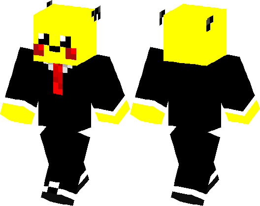 Pikachu Clipart Tuxedo - Minecraft Smiley Skin (528x418)