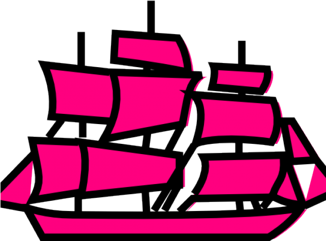 Cruise Ship Clipart Vector - Pink Boat Clipart (640x480)