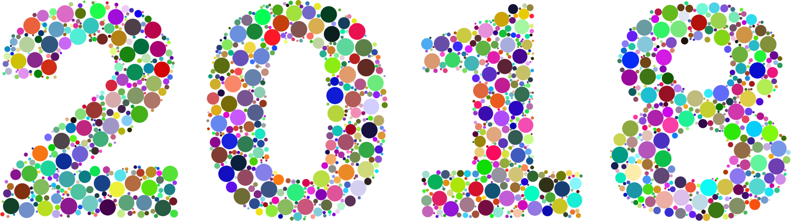 2018 Typography Fireworks Plants - 2018 Clipart (2684x750)