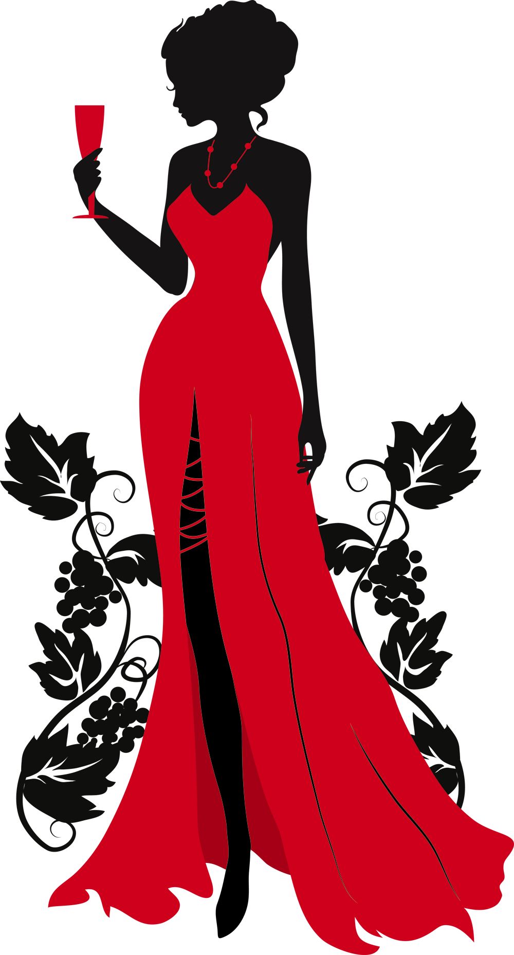 Lady Clipart Bartender - Fashion Silhouette (1000x1857)