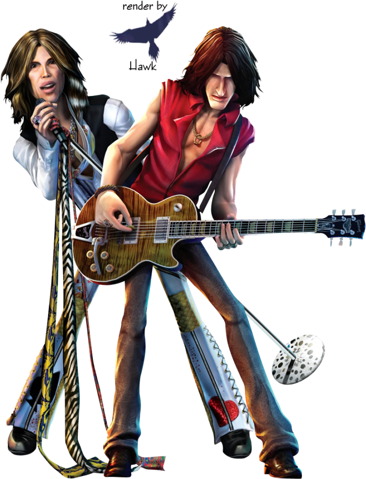 Graphic Download Band Vector Guitarist - Aerosmith T Shirts Mens (859x1024)
