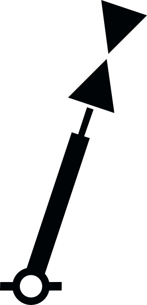 Free Vector Nchart Symbol Int Cardinal Mark Spar W - Clip Art (288x597)