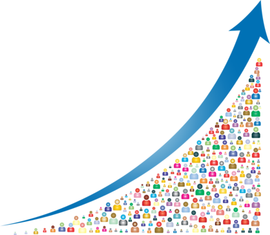 Chart Point Business Sky Plc - Increase Clipart (391x340)
