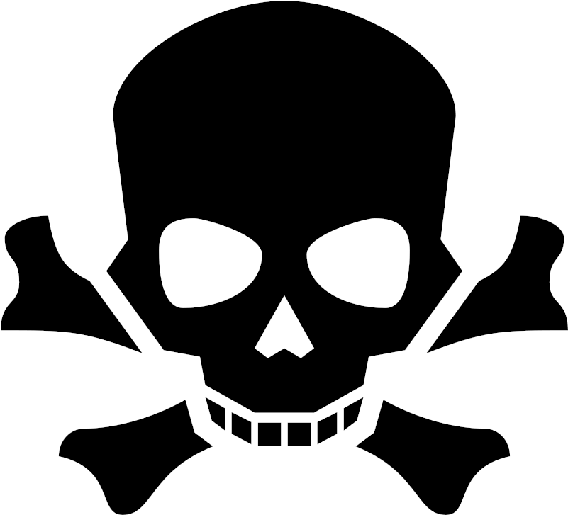 Black And White Skull Clipart (800x800)