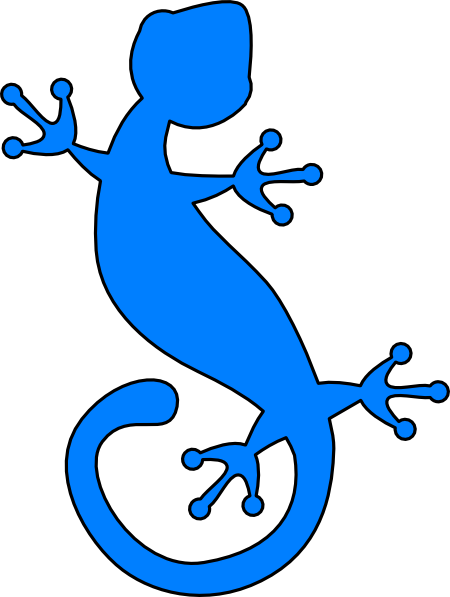Black And White Gecko Clipart (450x597)