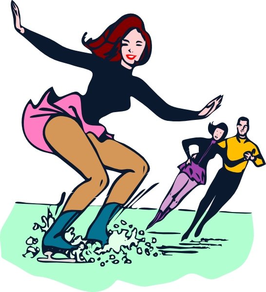 Skate Competition Clip Art Free Vector - Ice Skaters Animated Gifs (546x599)