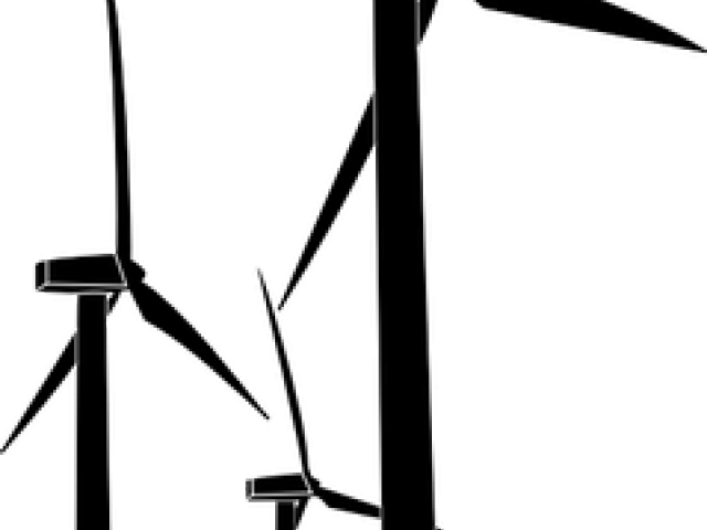Wind Turbine Clipart Outline - Wind Turbine Clipart Black And White (640x480)