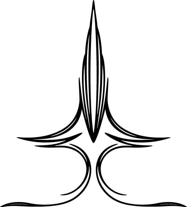 Leaf Line Art White Clip Art - Pinstripe Old School (600x665)
