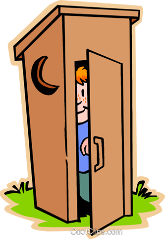 Boy In Outhouse, Johnny On Spot Royalty Free Vector - Clip Art (333x480)