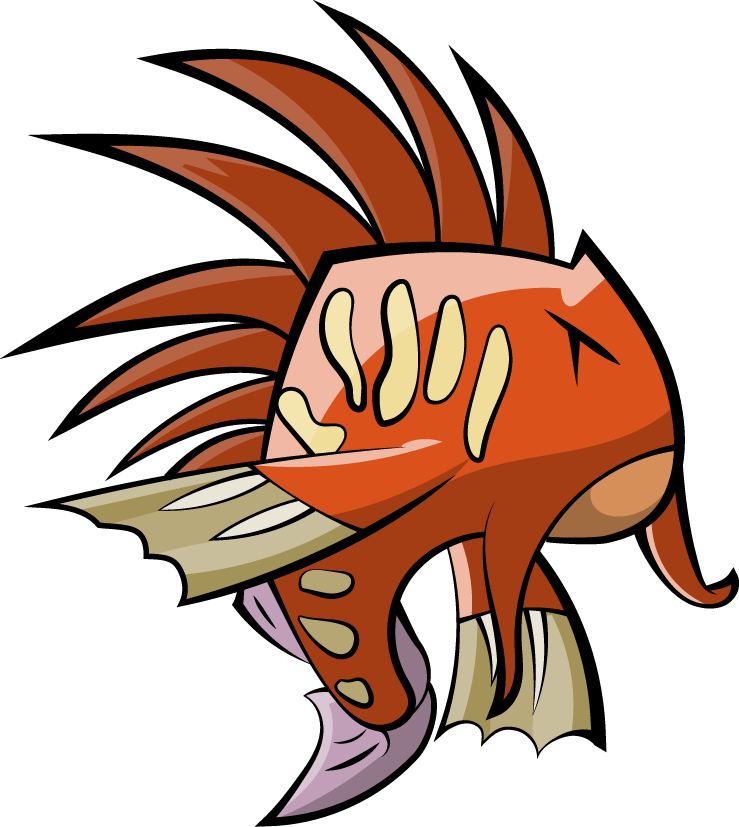 Fish Illustration That Appears As A Character In The - Video Game (739x827)