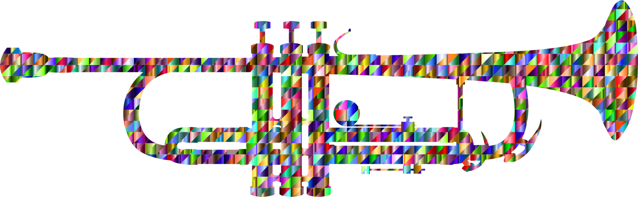 Trumpet Brass Instruments Musical Instruments Bugle - Silhouette Trumpet (2420x750)