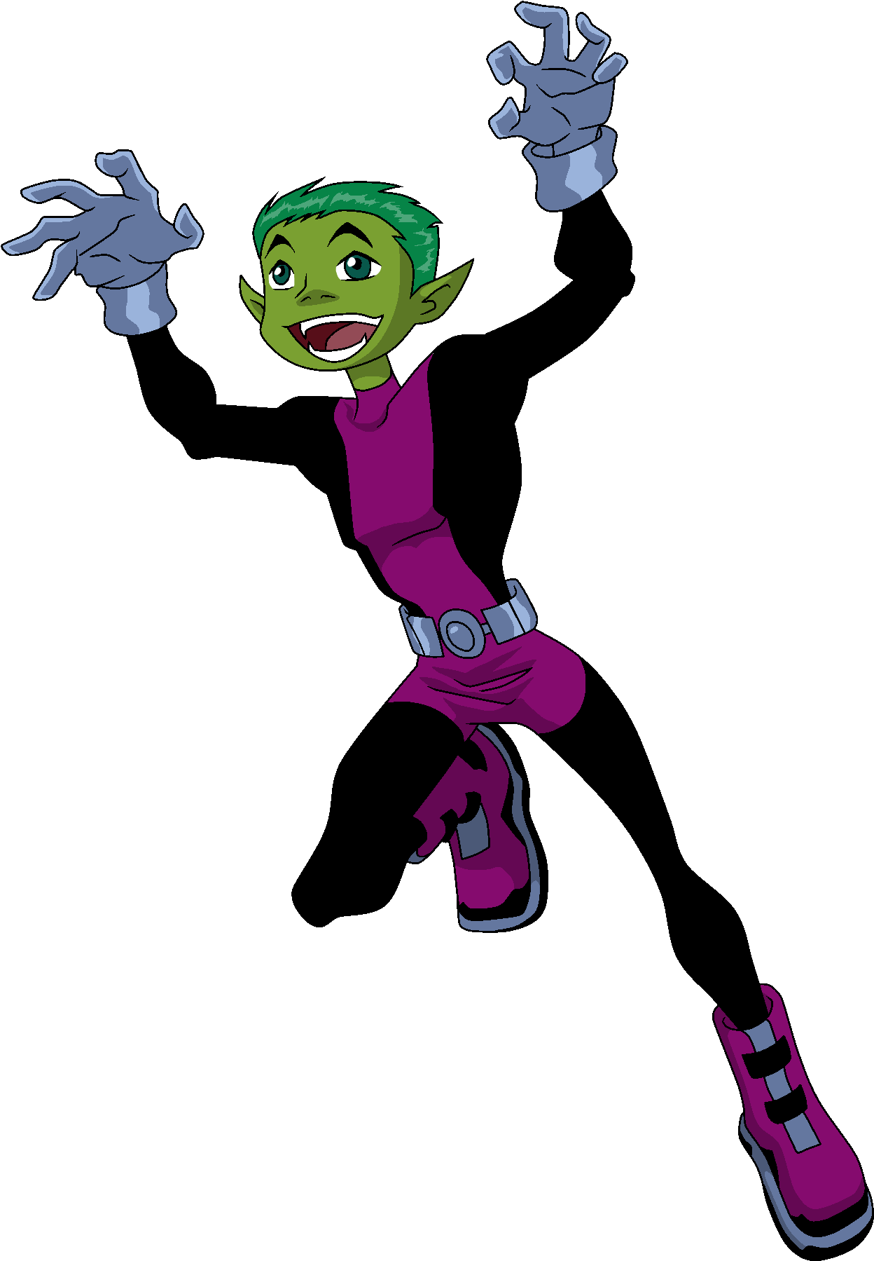 Beast Boy Crouch Pose By Scintillant-h - Teen Titans Beast Boy Pose (1343x1827)