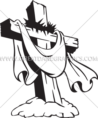 Cross With Crown Of Thorns - Jesus With Thorns Clipart (319x385)