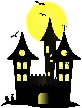 Haunted House - Cartoon Halloween Castle Png (327x463)
