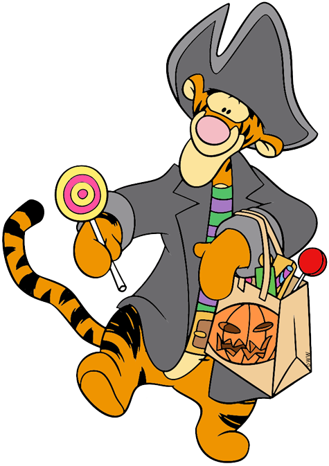 Clip Art Of Tigger As A Pirate Trick Or Treating On - Tigger Halloween Clipart (475x673)