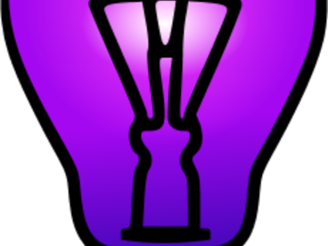 Light Bulb Clipart Purple - Fluorescent Light Bulb Clip Art (640x480)