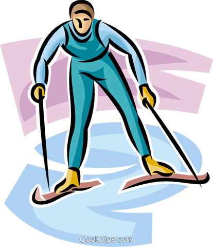 Cross Country Skier Royalty Free Vector Clip Art Illustration - Illustration (414x480)