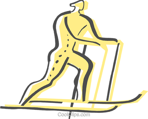 Cross Country Skiing Royalty Free Vector Clip Art Illustration - Illustration (480x387)