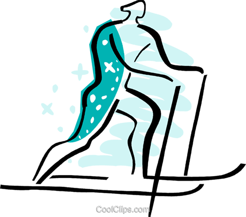 Cross Country Skiing Royalty Free Vector Clip Art Illustration - Cross Country Skiing Royalty Free Vector Clip Art Illustration (480x424)