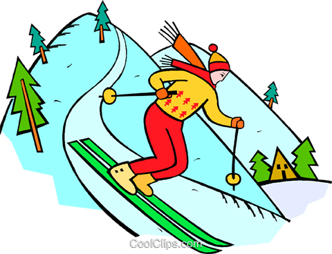 Downhill Skier Royalty Free Vector Clip Art Illustration - Downhill Skier Royalty Free Vector Clip Art Illustration (480x368)