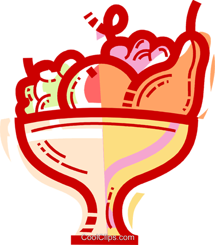 Fruit Bowl Royalty Free Vector Clip Art Illustration - Fruit Bowl Royalty Free Vector Clip Art Illustration (421x480)