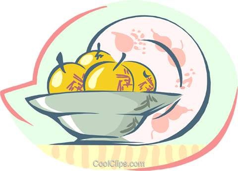 Bowl Of Fruit Royalty Free Vector Clip Art Illustration - Golden Apple (480x346)