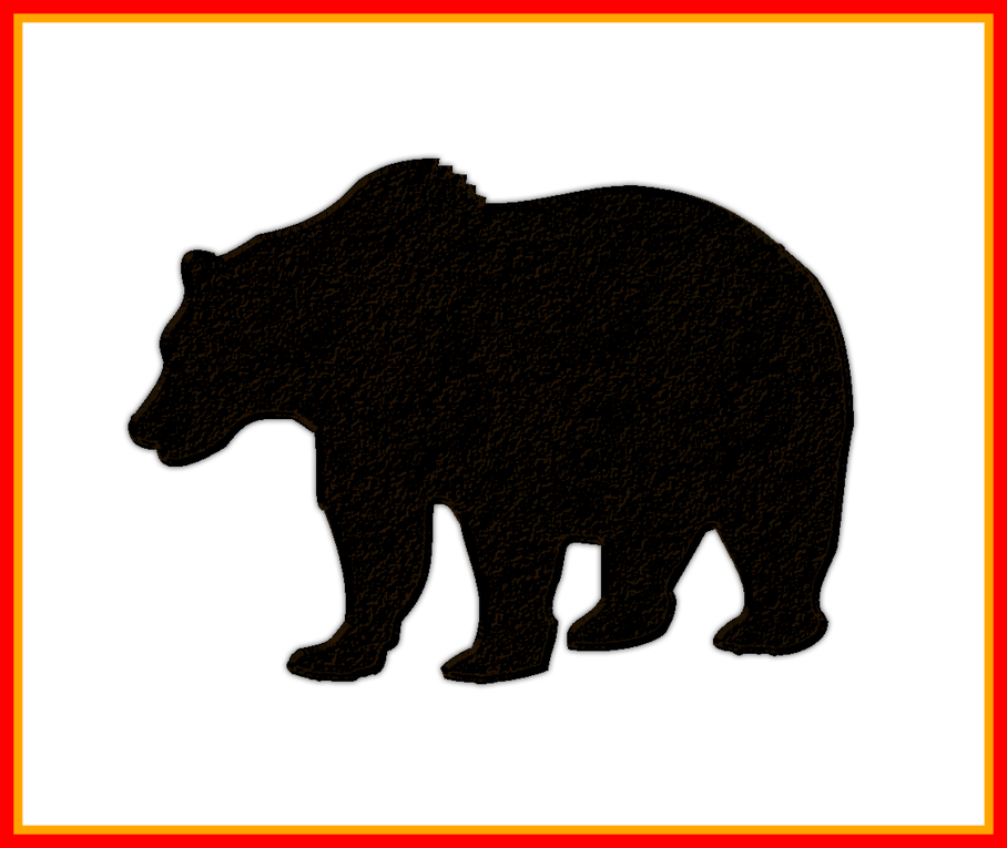 Clip Art Black And White Library Grizzly Bear Clipart - Cartoon Bear Silhouette Transparent (908x765)