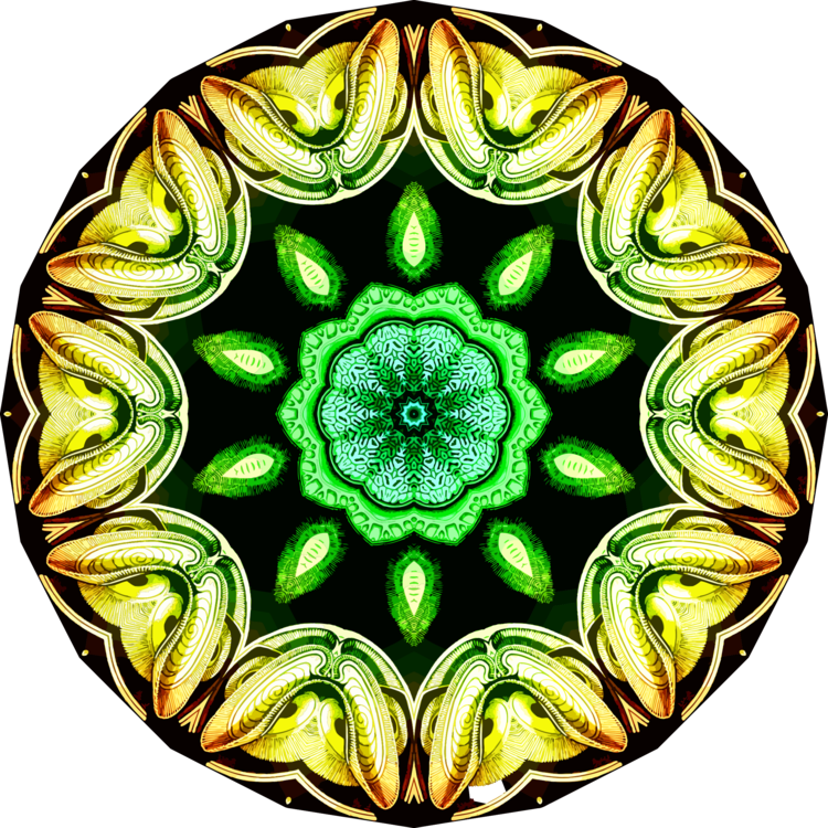 Symmetry Green Kaleidoscope - Dua (750x750)