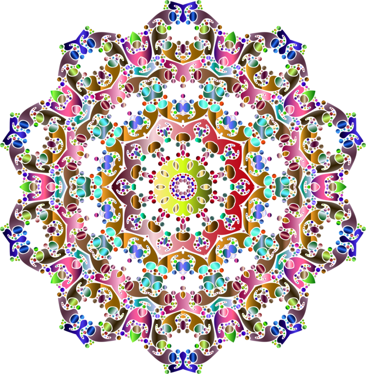 Insect Mandala Sticker Symbol Kaleidoscope - Mandalas With Insects (734x750)